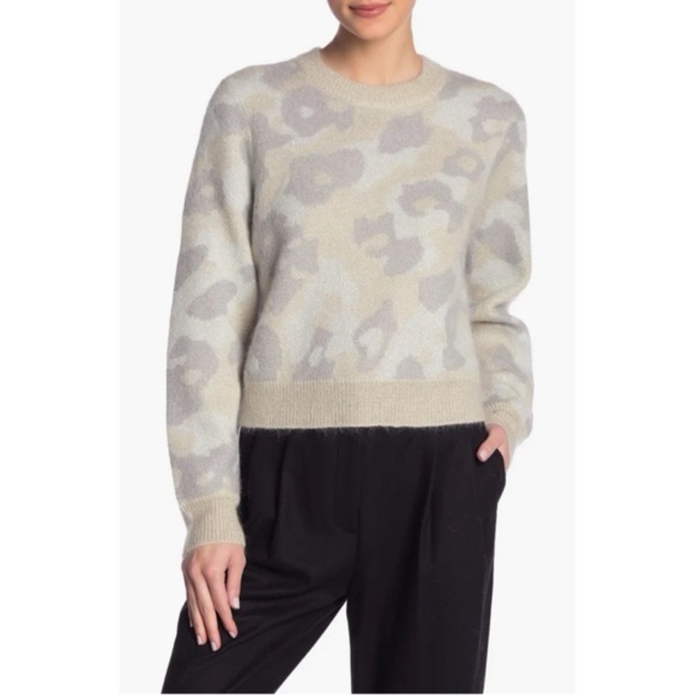 rag & bone leopard print mohair blend sweater